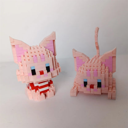 Micro Mini Super Cute Micro Cat Building Kit Tiny Pet Series Doll Figure The Perfect Miniature Gift for Cat Lovers and Girls