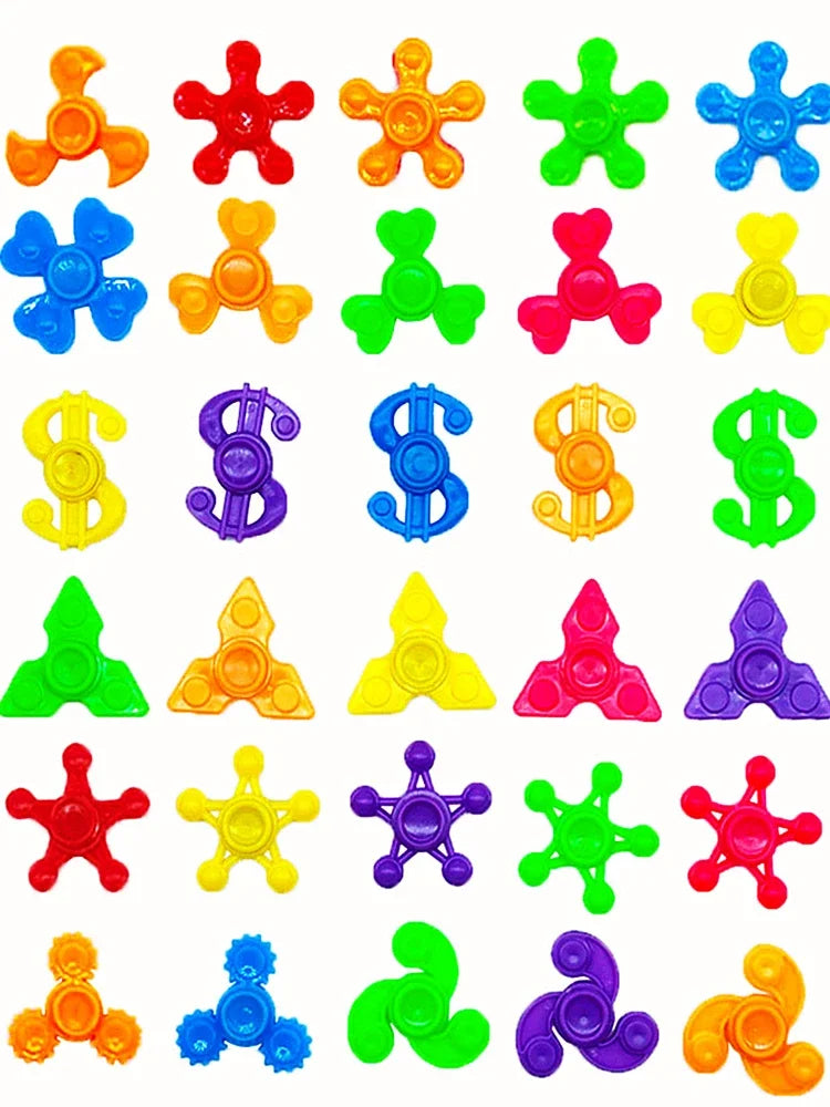 5-20pcs Mini Geometric Fingertip Gyro Plastic Rotation Toys Treat Kids Gifts Birthday Party Favor School Rewards Good Filler