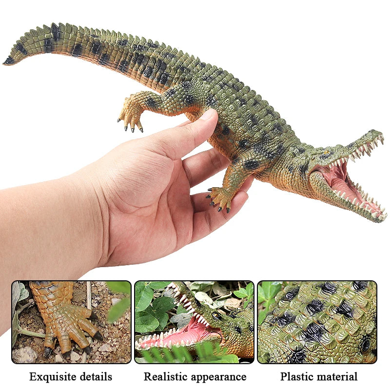 Oenux Wild Animals Action Figures Simulation Sarcosuchus Crocodiles Boar Croc Model PVC Collection Decorate Kids Educational Toy