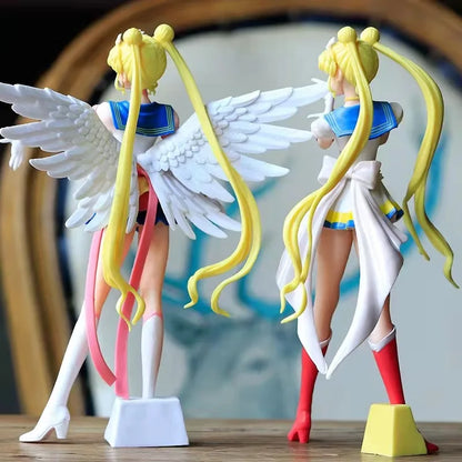 Funny Joy Anime Figures Female Warrior Moon Hare Doll Charm Angel Sailor  Hare Kawaii  PVC Model Cake Decoration Gift For Girls