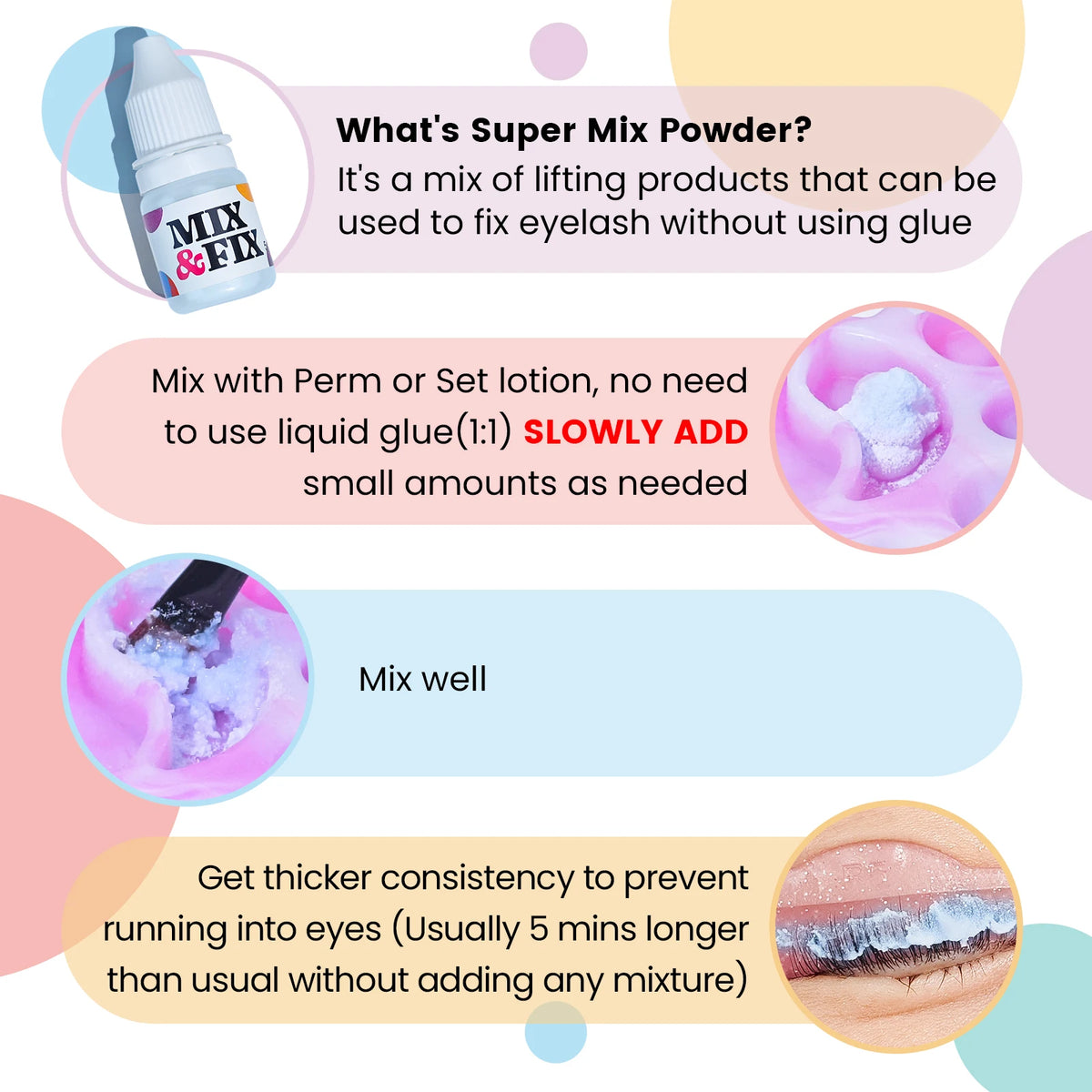 PERMANIA New Super Mix Styling Powder Innovative 5g Glueless Eyelash Brow Lifting Safety Lash Lifting Powder Beauty Health Tools