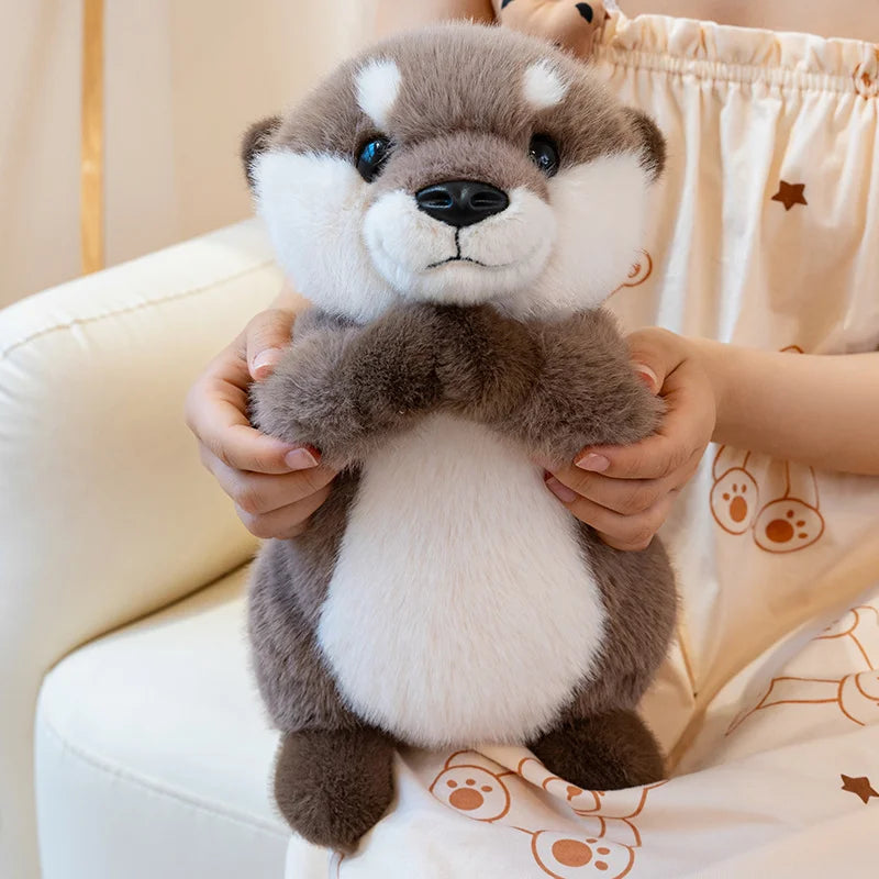 Hugging Otter Plush Toys Fluffy Cozy Magnetic Animal Doll Cute Well-behaved Baby Otter Doll Funny Children Toys Nice Gift