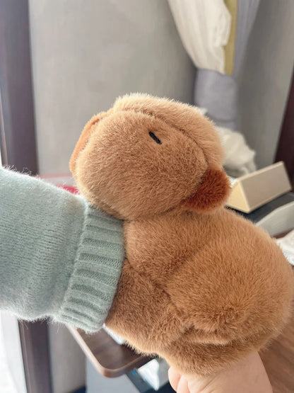 Lovely Capybara Animal Slap Snap Wrap Wristband Bracelet Plush Stuffed Animal Kawaii Capybara Hand Ring Wristband Kid Funny Toys