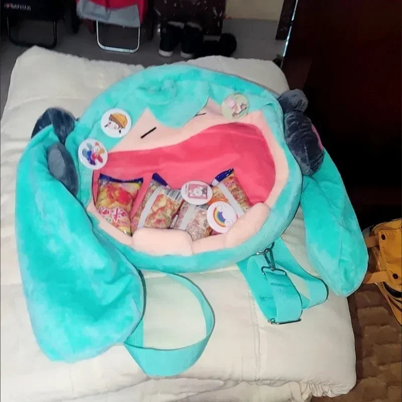 Hatsune Miku Shoulder Bag New Backpack Cute Anime Girl Plush Cartoon Kawaii Knapsack Student Bag Packet Kids Gifts Toys