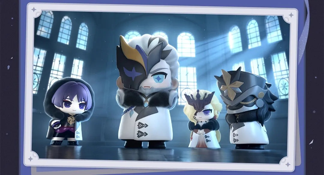 Mihoyo Genshin Impact Fatui Harbinger Q Version Series Blind Box Desktop Mini Doll Model Toys Trend Decoration Surprise Gifts