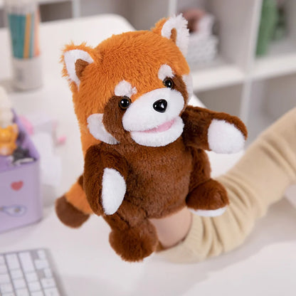 Cartoon Animal Hand Puppet Parent-child Game Doll Husky Fox Bear Dog Pig Tiger Lion  Appease Toys Birthday Gifts For Children ﻿