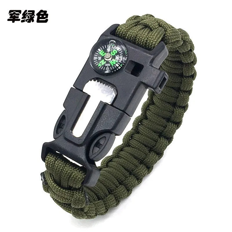 Five In One Compass Bracelet With Flint Seven Core Paracord Bracelet Inginiter Outdoor Survival Hiking Camping Tools