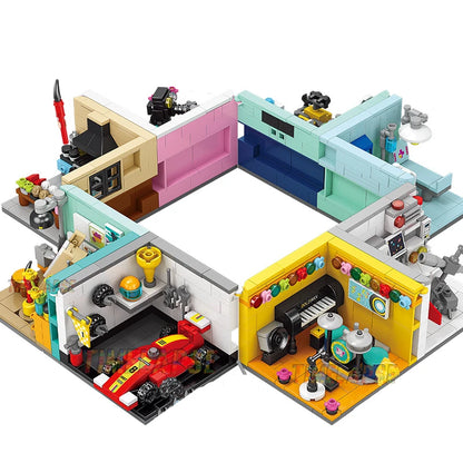 Dreams House Building Blocks Set with Career Figures - Racer Doctor Painter Scientist Model DIY Educational Toy Gift for Kids