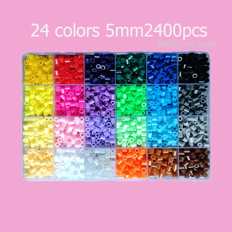 Hama Beads Box Embalagem Thermal mosaic Ferro Educação Beads, Ironing beads Fuse Beads Brinquedo DIY, 24 48 72 Cores 2.6MM 5MM