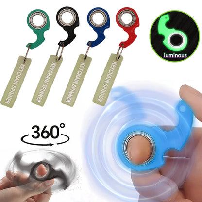 Rotate Fidget Spinner Keychain Metal Idget Toy Kid Stress Relief Spinner Keyring Fidget Ring Relieve Anxiety Boredom Party Gift