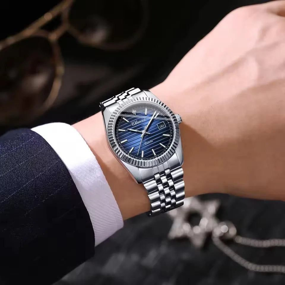 CHENXI 004D Men Quartz Watches Luxury Stainless Steel Waterproof Luminous Date Casual Wristwatch for Male