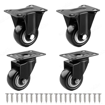 4pcs/lot Furniture Casters Wheels PP Fixed Swivel Caster Roller Wheel For Heavy Duty Platform Trolley Chair Household Accessory