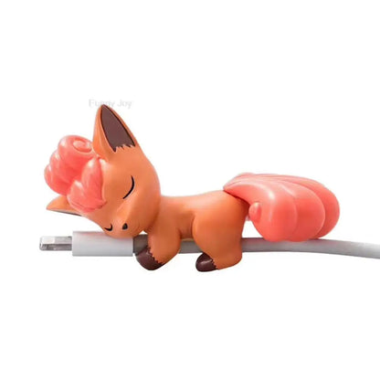 Hot Anime Figure Usb Protective Case Cable Bite Pikachu Cup Pet Eevee Dolls Meow Jigglypuff Accessories Toy Gift