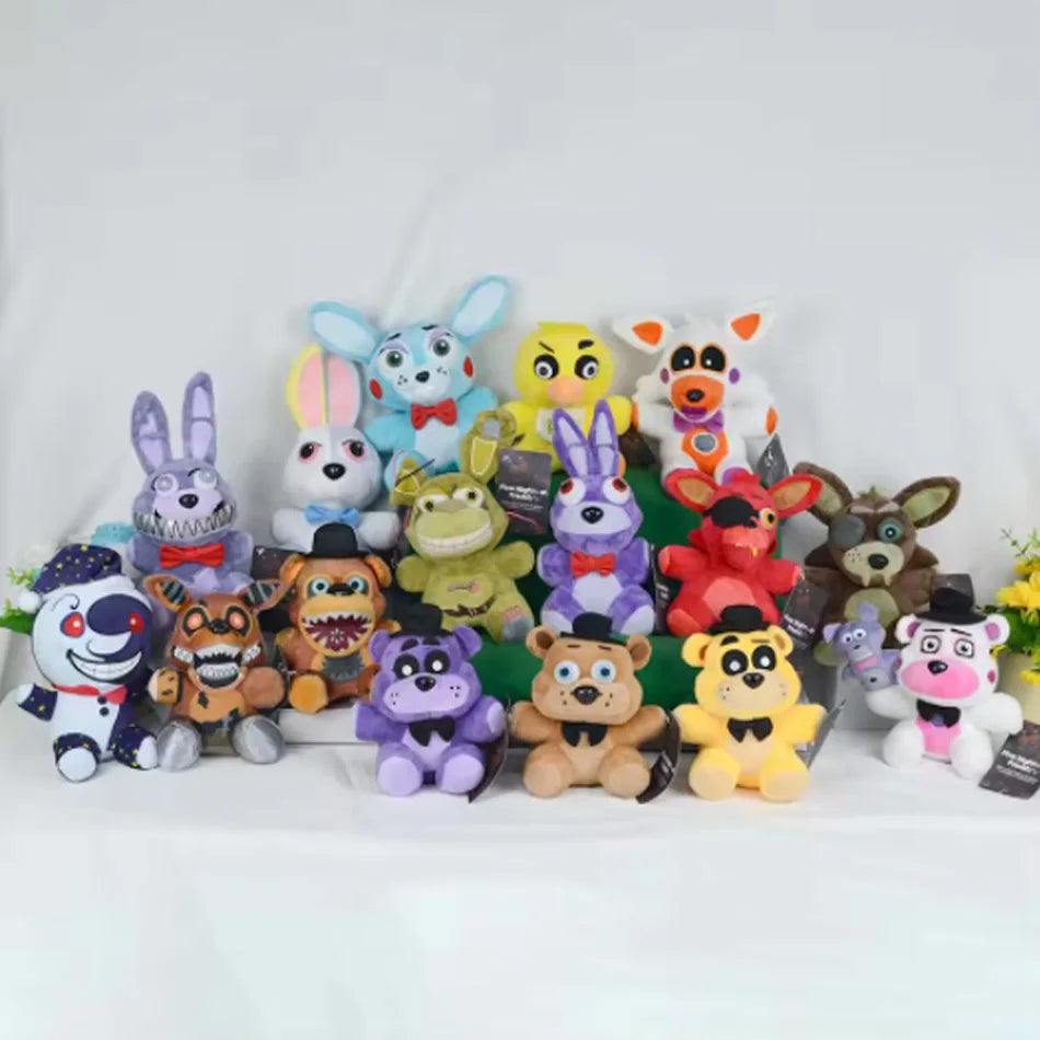 FNAF Five Nights at Freddy's Freddy Fazbear Bonnie Foxy Sundrop Moondrop 18cm Soft Plush Doll Collectible Toy Gifts for Kids