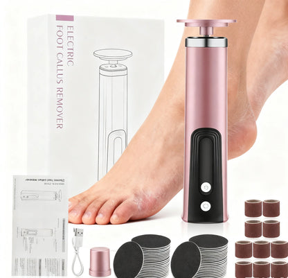 Electric Foot Callus Remover 2-in-1 - Rechargeable Wireless Powerful Nail File, Dead Skin Removal Pedicure Tool