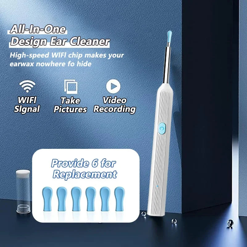 Visual Ear Wax Cleaner with Camera Safe Earwax Removal Endoscope with 5M Camera Luminous Otoscope Ear Cleaning Tools Ear Care