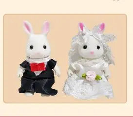 Simulation Forest Rabbit Family DIY Playset Mini Rabbit Bear Figure Toy Dolls Kids Gifts