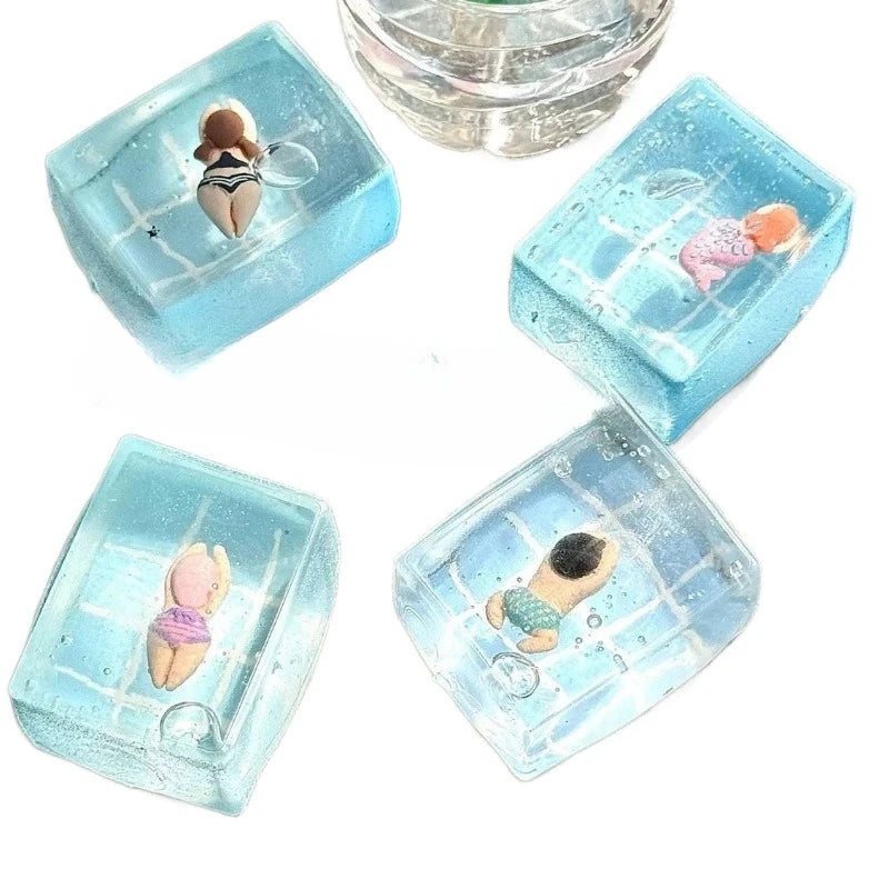 1pc Swimming Pool Squeeze Toys Maltose Stress Relief Slow Rebound Fidget Toy Mochi Squishy Stress Reliever Toys Antistress