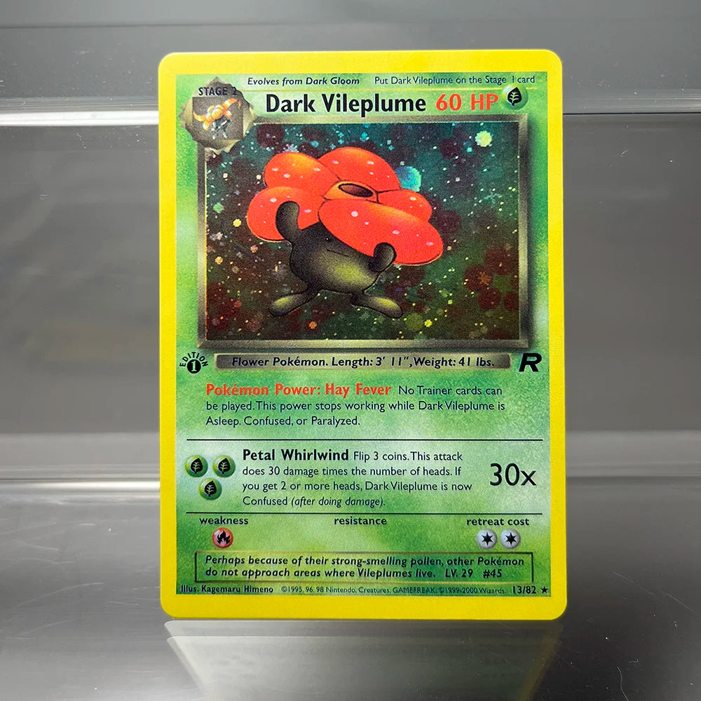 PKM Foil Cards Team Rocket Dark Blastoise Dragonite Charizard 1st Edition 1996 Single Cards Game Collection PTCG Proxy Cards