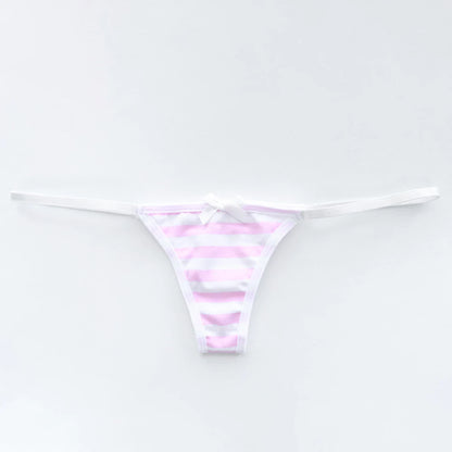 Sexy Bikini Set Women Strap Underwear Stripe Cute Lingerie Micro-Bikinis Swimwear Japanese Schoolgirl Anime Cosplay