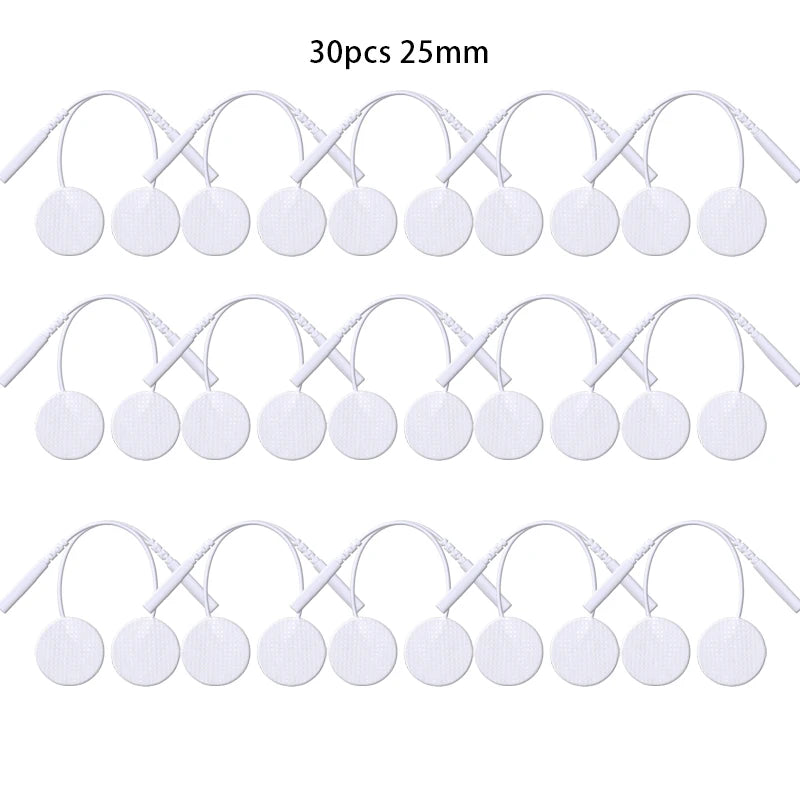 25mm Self-Adhesive Electrode Pads with Conductive Gel for EMS Electric Muscle Stimulator Pulse Massager Replacement Accessory