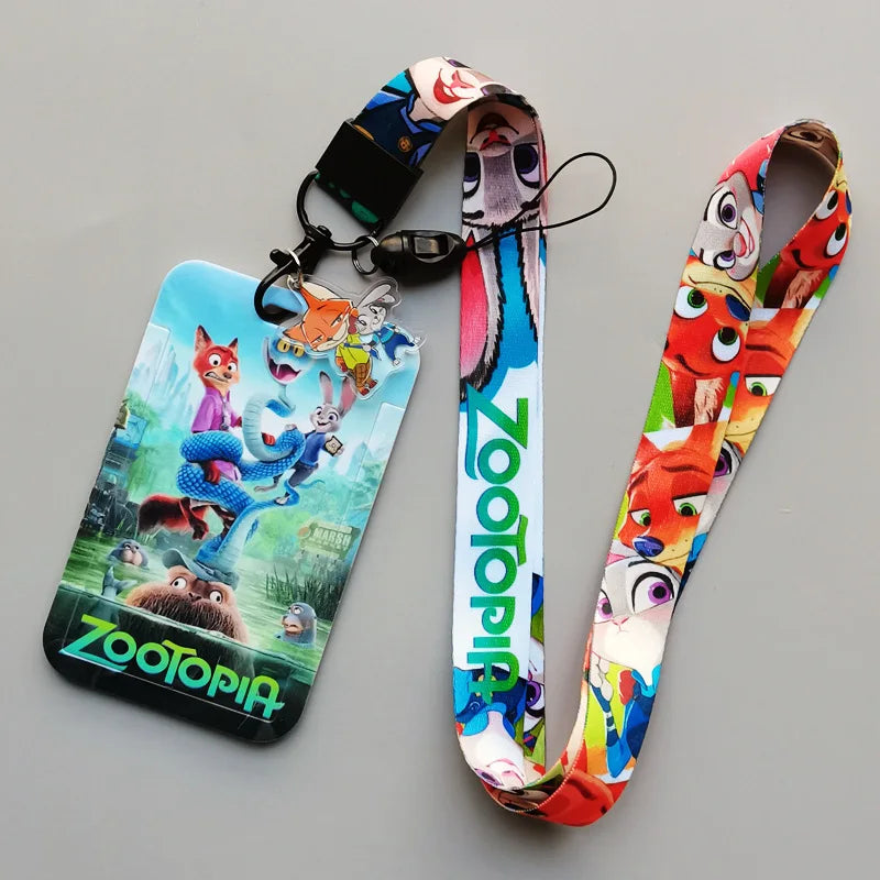 Hot Disney Anime Zootopia 2 Lanyard Card student Judy Nick cute card Bus Card holder certificate lanyard cartoon keychain  Gifts