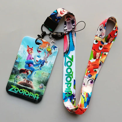 Hot Disney Anime Zootopia 2 Lanyard Card student Judy Nick cute card Bus Card holder certificate lanyard cartoon keychain  Gifts