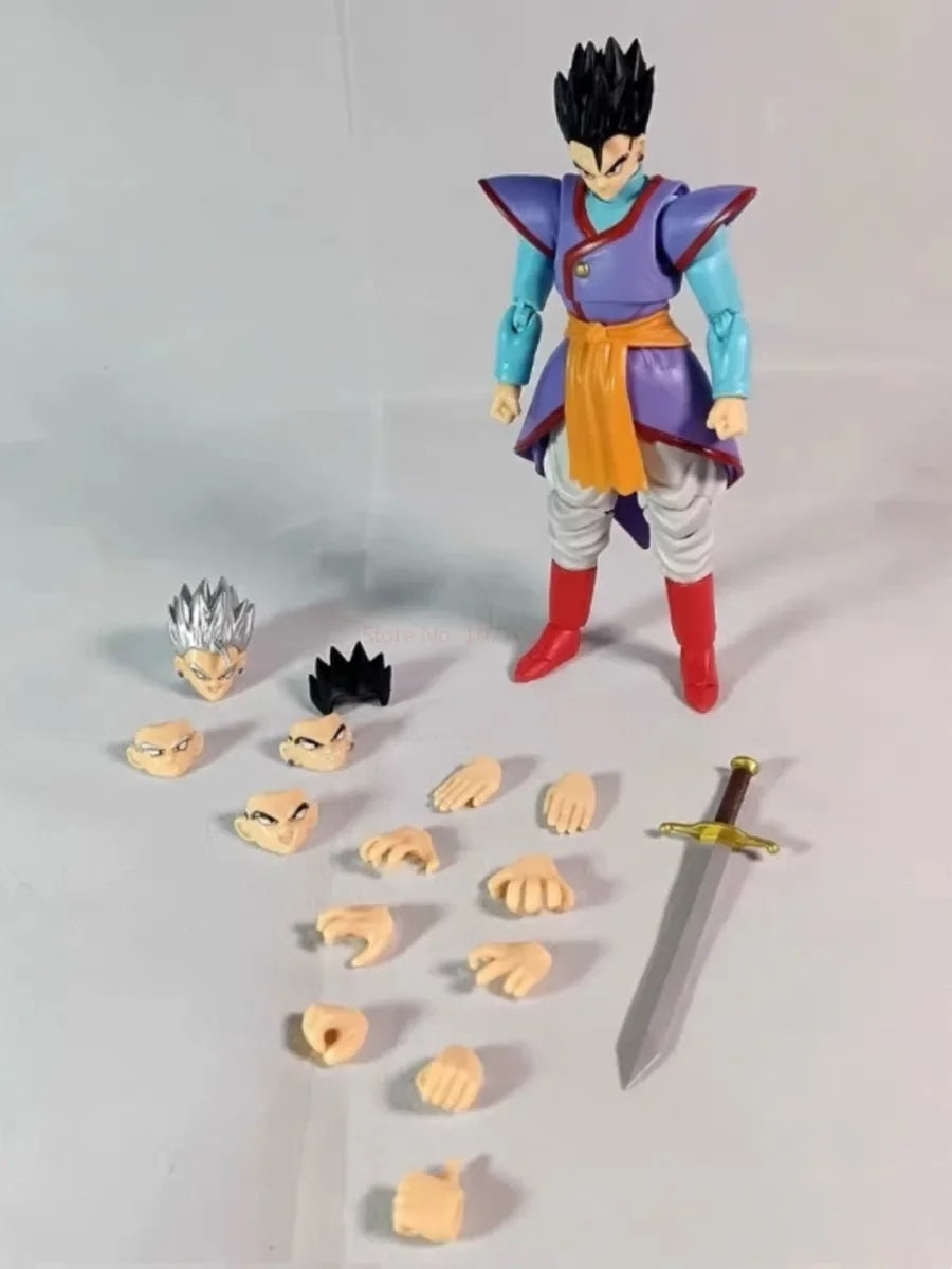 In Stock Dragon Ball Anime Figures Kaioshin Son Gohan Action Figure Supreme Kai God Of Creation Shf Pvc Model Desktop Decoration