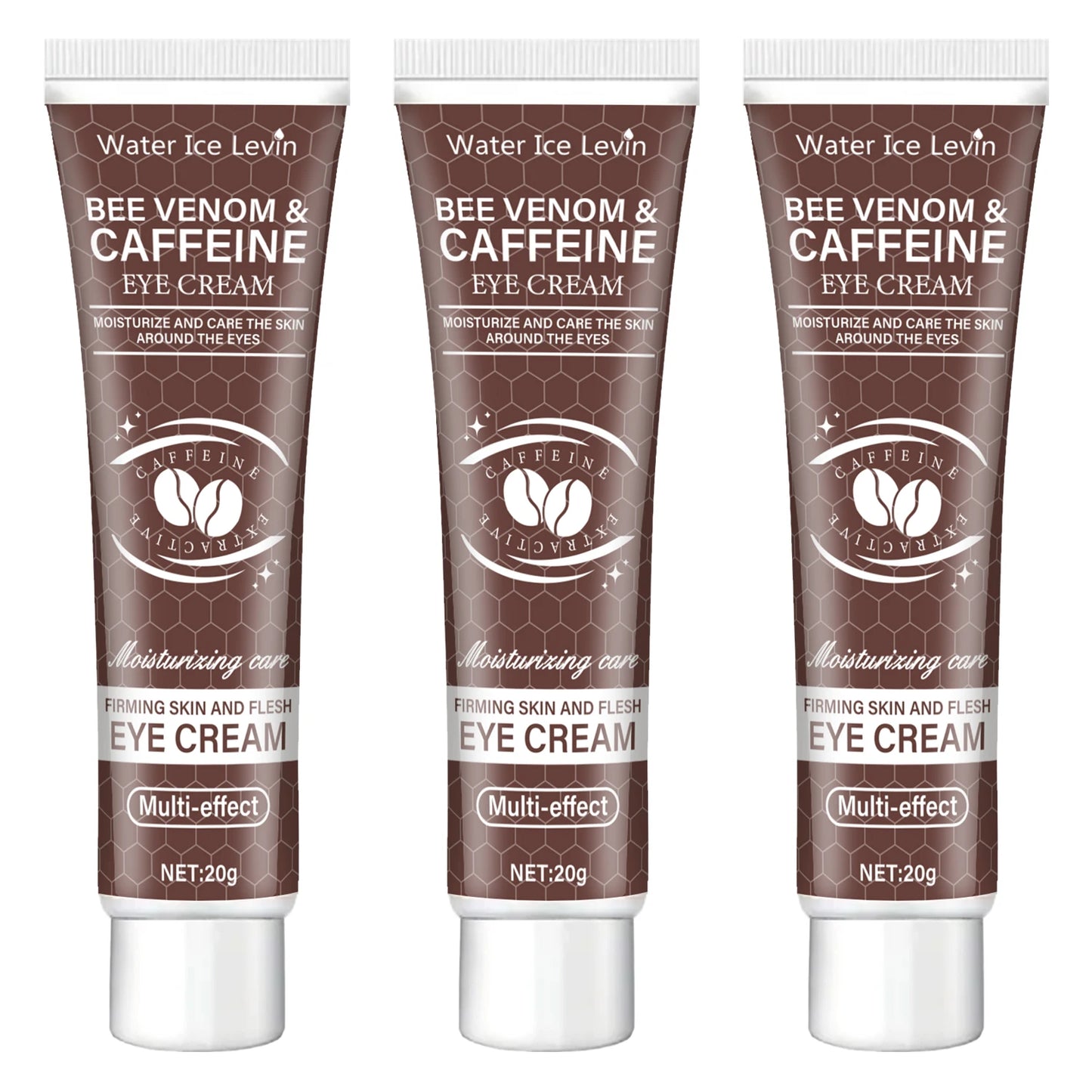Natural Caffeine Powerful Moisturizing Firming Eye Cream 20g for Puffy and Dark Circles Post-Lifting Area after Using, Reduce Wrinkles and Aging, Light Beige Relaxation