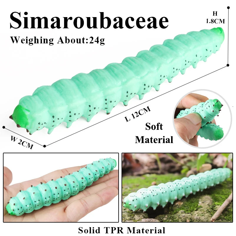 Oenux Soft Wild Insect Animal Model Caterpillar Lizard Snake Chameleon Gekko Action Figures TPR Halloween Trick Toy Kid Gift