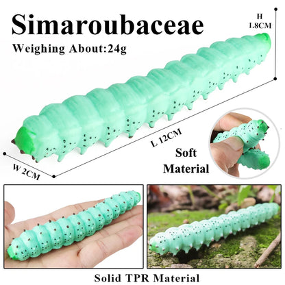 Oenux Soft Wild Insect Animal Model Caterpillar Lizard Snake Chameleon Gekko Action Figures TPR Halloween Trick Toy Kid Gift