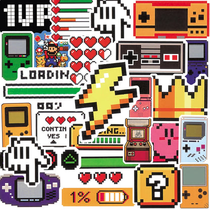 50PCS Classic Gaming Console Cartoon Stickers Retro Nostalgia Decals for Skateboard Car Motorcycle Helmet Graffiti Sticker Toys
