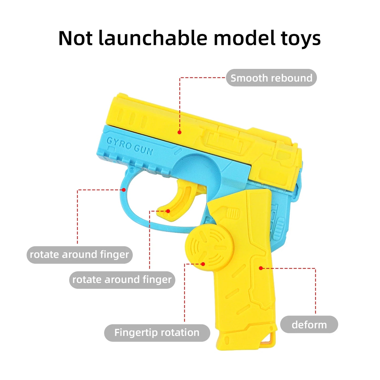 2 in 1 Deformed Fidget Spinner Toys Gun for Children Antistress Hand Spinner Vent Toy Funny Automatic Rebound Mini Gun Gyro Gift