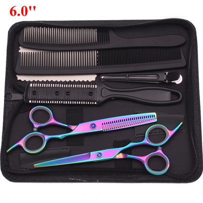 6.0'' Professional Hair Scissors Cutting Shears Thinning Hairdressing Haircut Razors Comb Set Salon Barber & Home Dropshipping