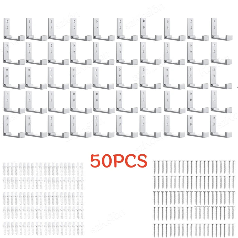 1/5/50pcs Folding Hooks Wall Door Clothes Hooks Aluminum Alloy Rustproof Wall Hanger Clothes Coat Towel Coat Hooks