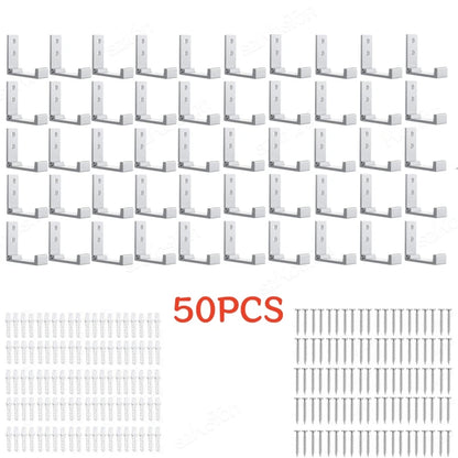 1/5/50pcs Folding Hooks Wall Door Clothes Hooks Aluminum Alloy Rustproof Wall Hanger Clothes Coat Towel Coat Hooks
