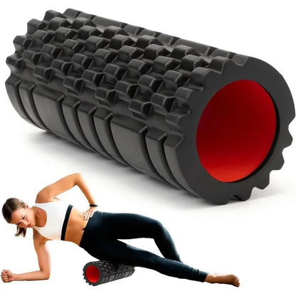 EVA Foam Yoga Roller Column, Deep Tissue Muscle Massage Stick for Back Waist Leg Fitness Pain Relief Training Tool