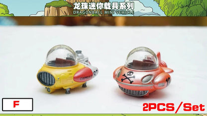 2pcs/set 10cm Anime Dragon Ball Z Capsule Spaceship Vegeta Goku space pod Figure PVC Goku Collectible Model Toys Gifts