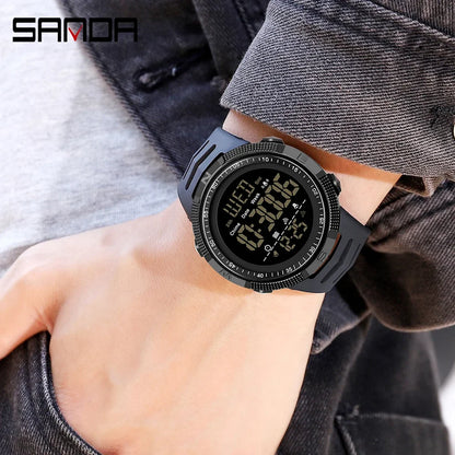 SANDA 6014 Military Sport Watch for Men Clock Digital Wristwatches Shockproof Countdown Waterproof Bracelet Relojes Para Hombre