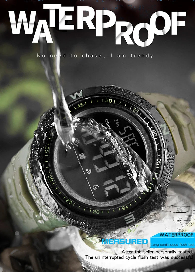 SANDA 6014 Military Sport Watch for Men Clock Digital Wristwatches Shockproof Countdown Waterproof Bracelet Relojes Para Hombre