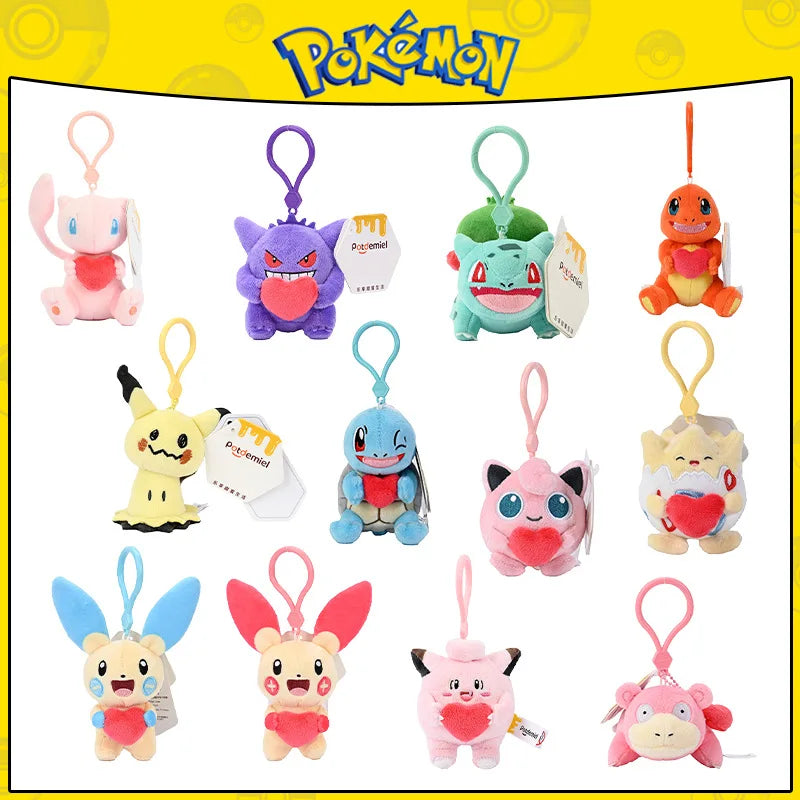 Pokemon Jigglypuff Plusle Minun Clefairy Togepi Mimikyu Kawaii Plush Stuffed Toy Keychain Backpack Pendant Keyring Birthday Gift