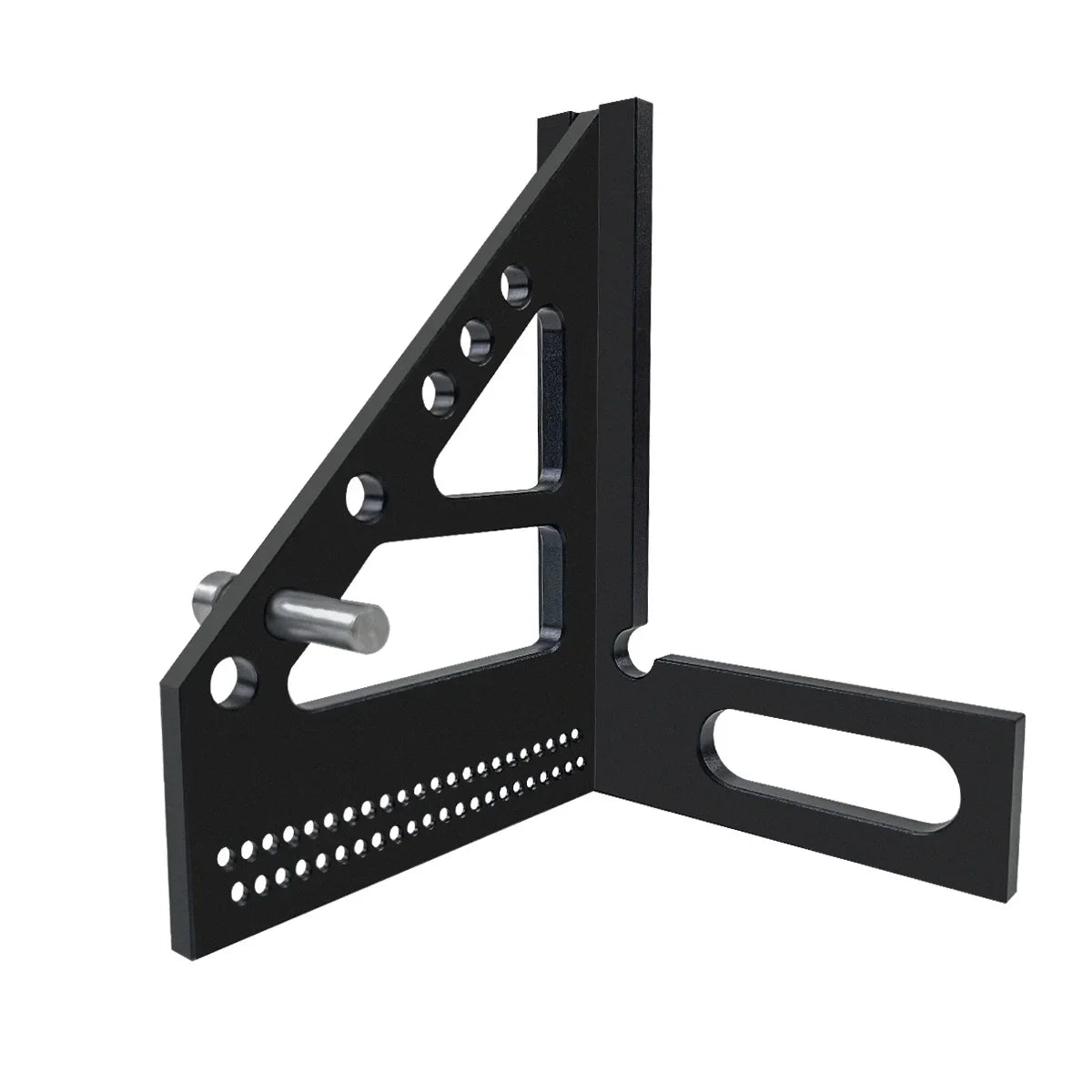 3D Multi-Angle Woodworking Square Protractor, Aluminum Alloy Miter Triangle Ruler T-Type Scriber - 22.5/30/45/60/67.5/90 Degree