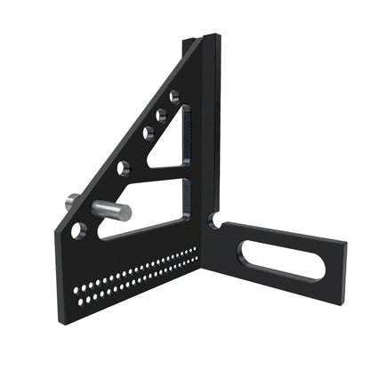 3D Multi-Angle Woodworking Square Protractor, Aluminum Alloy Miter Triangle Ruler T-Type Scriber - 22.5/30/45/60/67.5/90 Degree