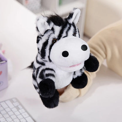 Cartoon Animal Hand Puppet Parent-child Game Doll Husky Fox Bear Dog Pig Tiger Lion  Appease Toys Birthday Gifts For Children ﻿