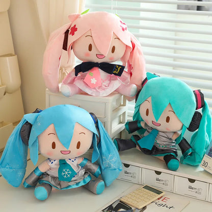 32cm Cute Hatsune Miku Plush Toy Kawaii Anime Miku With Bow High Quality Plushies Home Decor Soothing Plushie Birthday Gift Girl