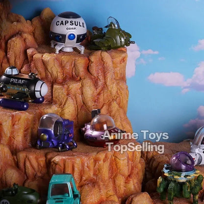 2pcs/set 10cm Anime Dragon Ball Z Capsule Spaceship Vegeta Goku space pod Figure PVC Goku Collectible Model Toys Gifts
