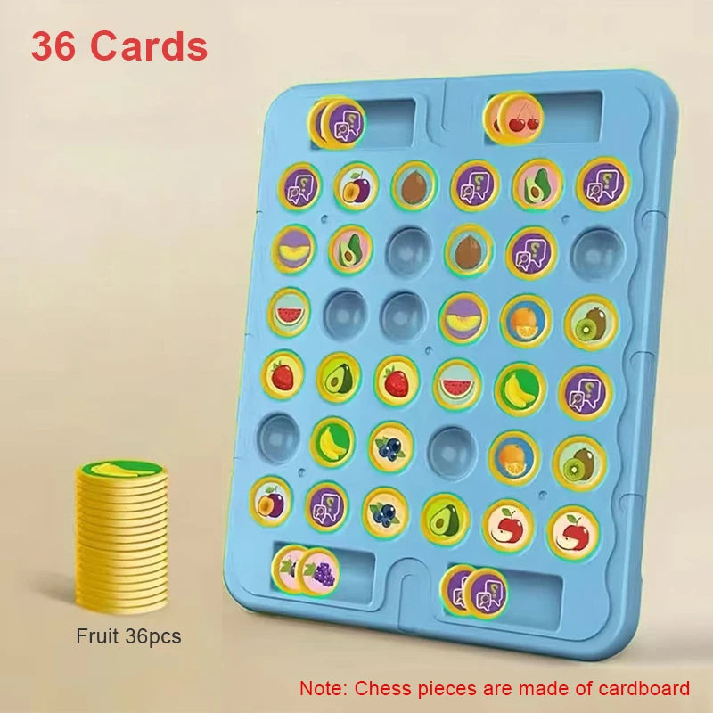 Kids Battle Chess Educational Toy Observation Concentration Training Fun Animal Flip Chess Parent-child Interactive Game Toys