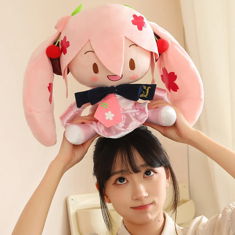 32cm Cute Hatsune Miku Plush Toy Kawaii Anime Miku With Bow High Quality Plushies Home Decor Soothing Plushie Birthday Gift Girl