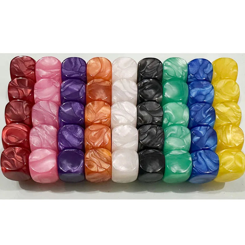10pcs/set  Pearl Pattern Round Dice Blank Dice DIY Game Accessories