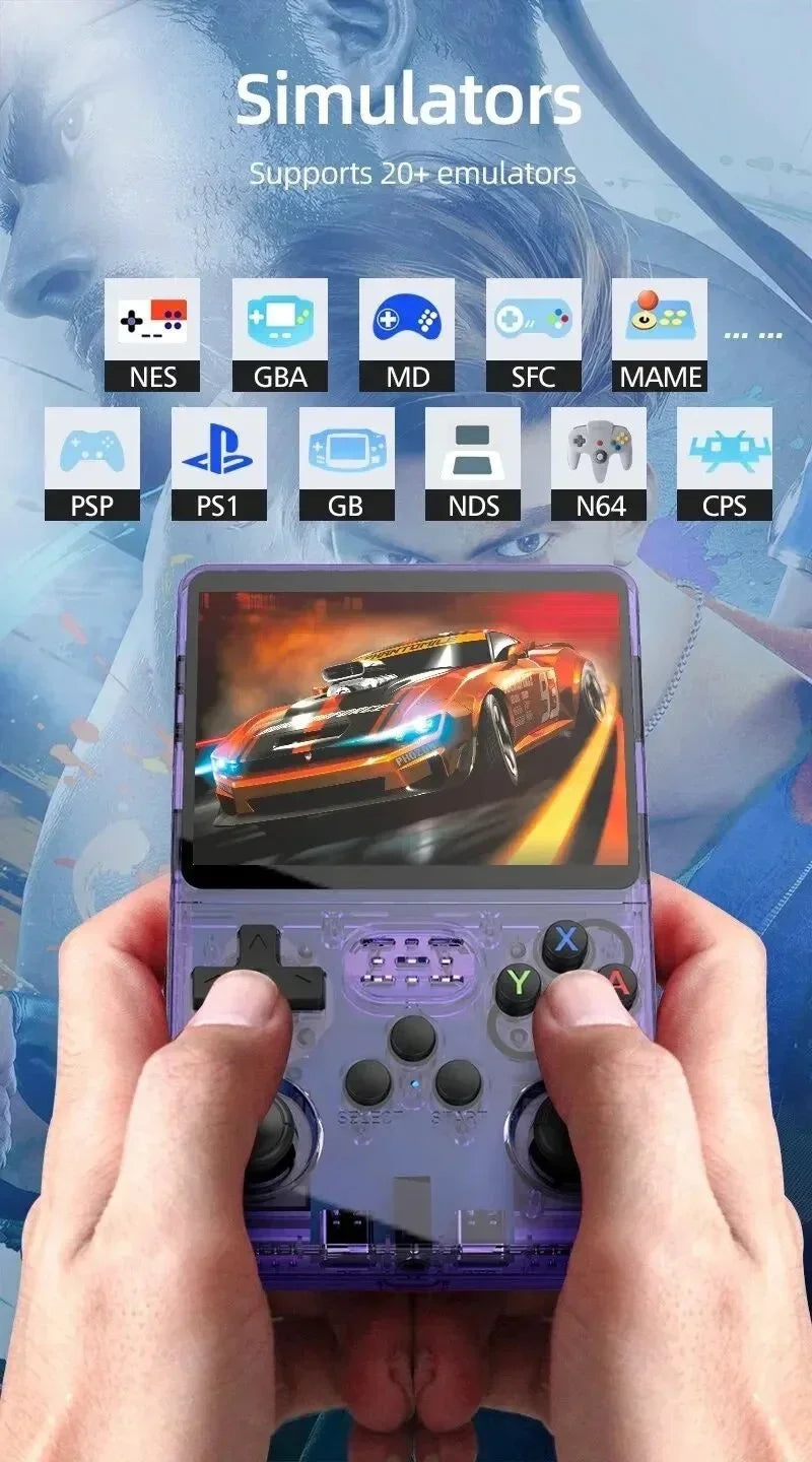 R36S Retro Handheld Game Console Linux System 3.5-Inch IPS HD 4K 64G 20000+ Classical Games Portable Pocket Game Console